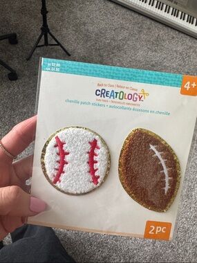 Iron on baseball and football patches with glitter